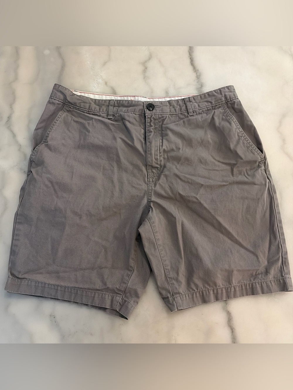 Men's Flat Front Gray Casual Shorts